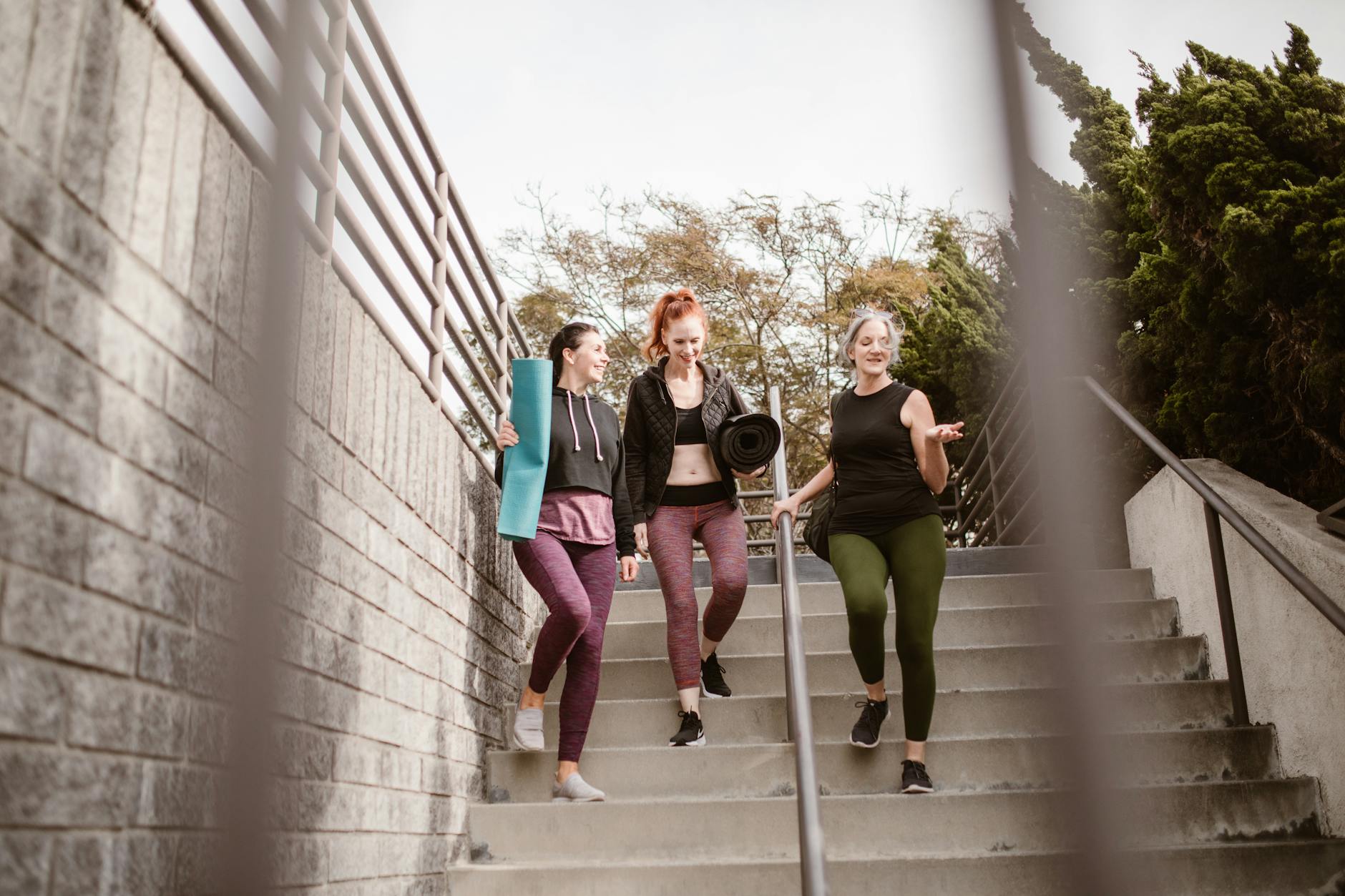 healthy stairs walking women